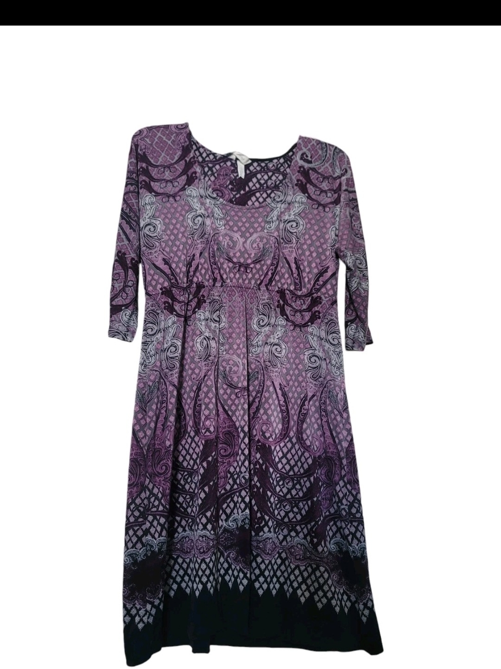 Soma Purple and Black Long Sleeve Dress